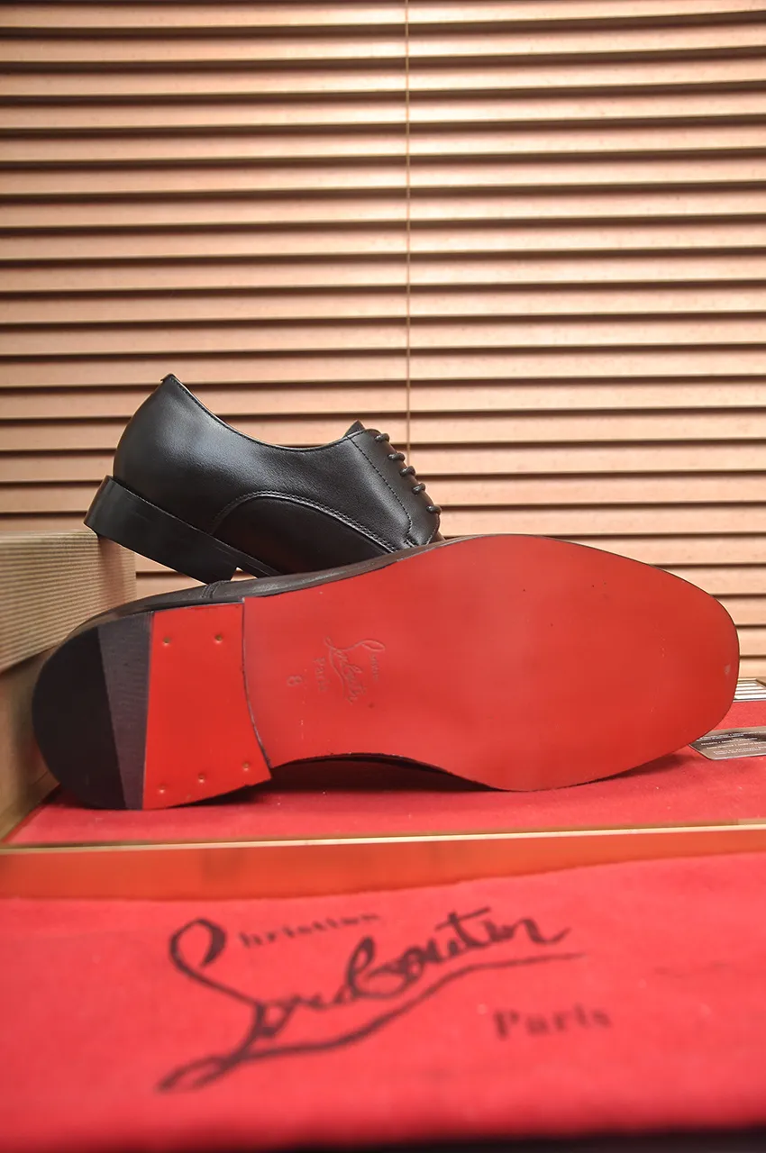 Men's shoes 💰620💶 [Chrstian Loubotin] Red-soled shoes 💋Original mold opening, the highest version on the market, purely handmade ➕Imported cowhide uppers, first-layer water-dyed cowhide lining! Original EU high-gloss outsole. 38 to 45 (45 customized)